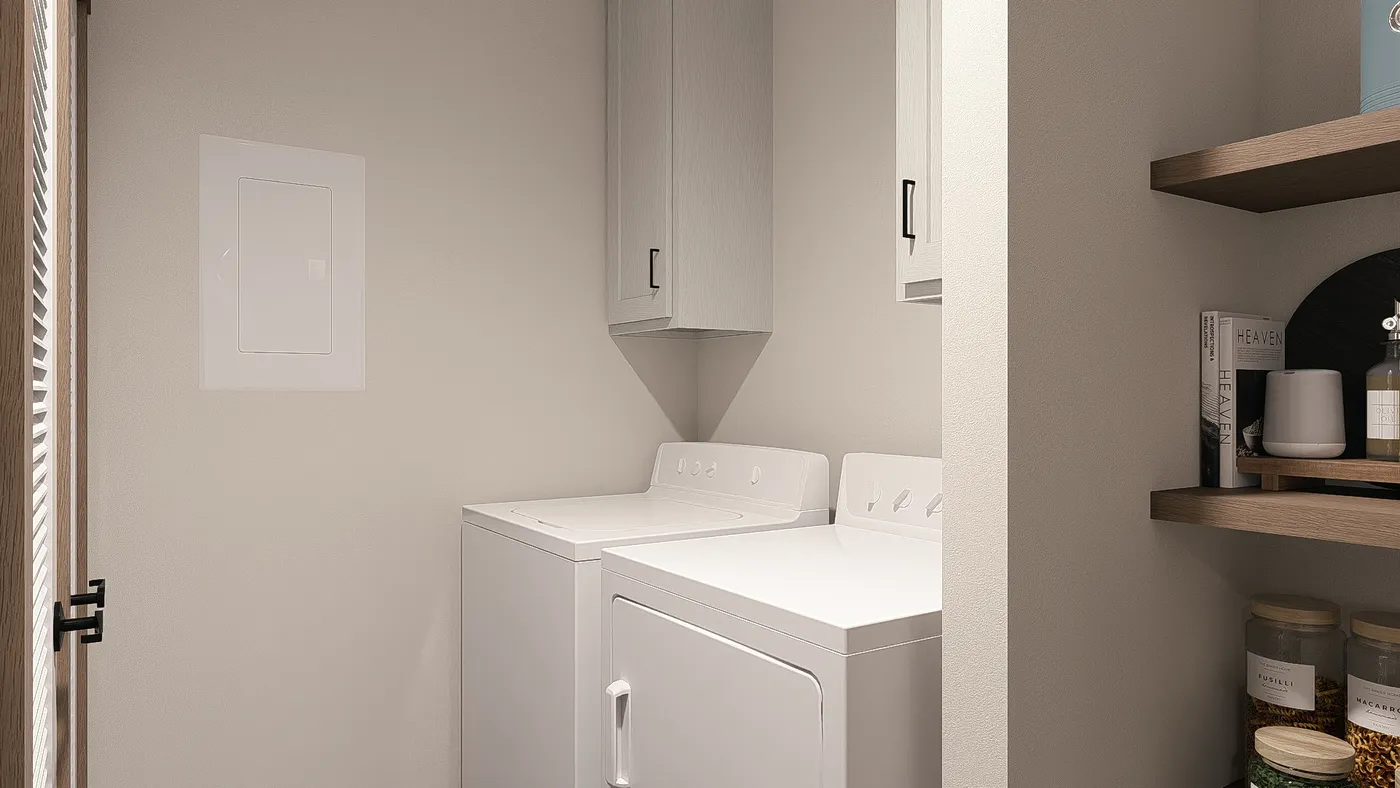 The ISABELLA Utility Room. This Manufactured Mobile Home features 3 bedrooms and 2 baths.
