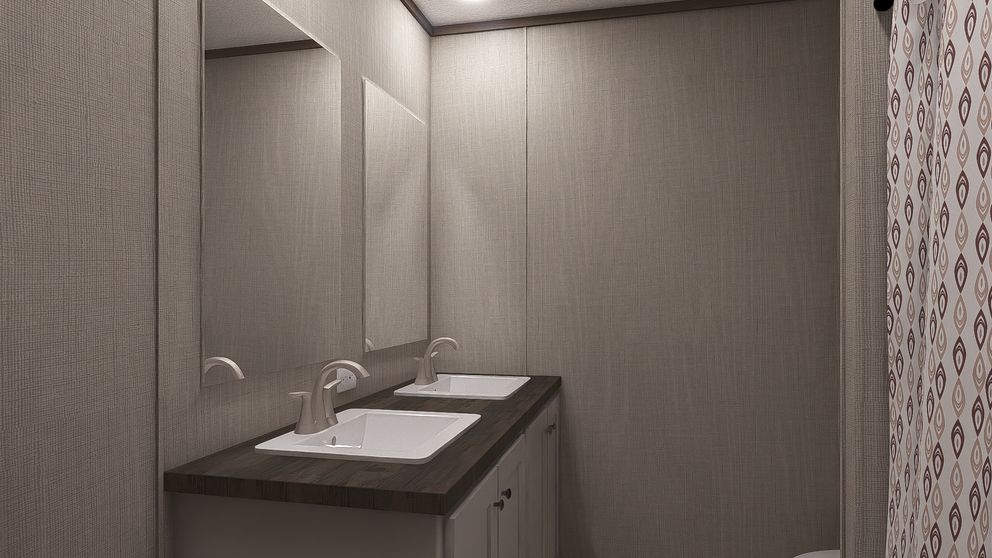 The ULTRA BREEZE 28X52 Guest Bathroom. This Manufactured Mobile Home features 3 bedrooms and 2 baths.