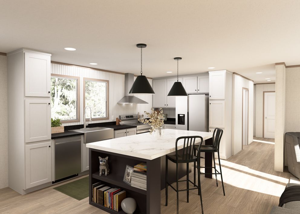 The THE RESERVE 60 Kitchen. This Manufactured Mobile Home features 3 bedrooms and 2 baths.
