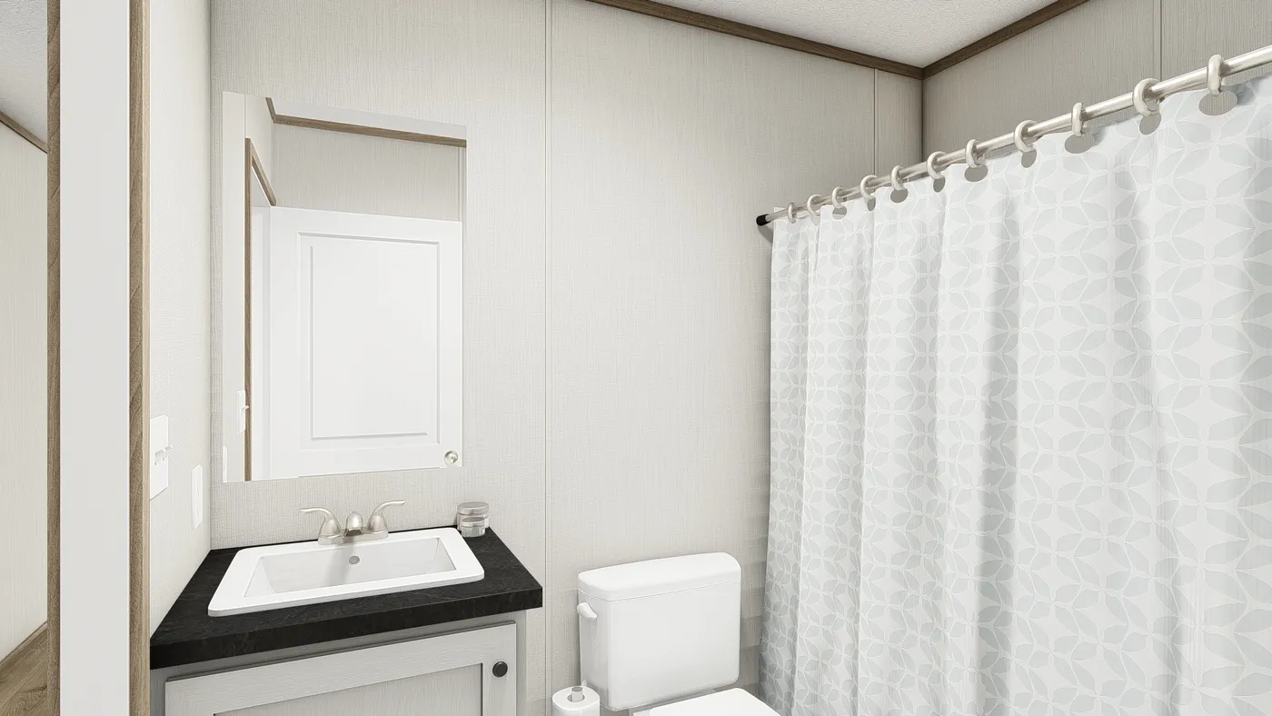 The BEACON Guest Bathroom. This Manufactured Mobile Home features 3 bedrooms and 2 baths.