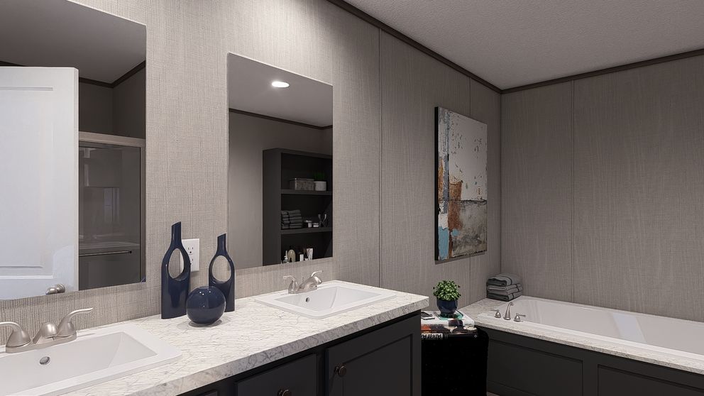 The ULTRA PRO 4 BR 28X68 Primary Bathroom. This Manufactured Mobile Home features 4 bedrooms and 2 baths.
