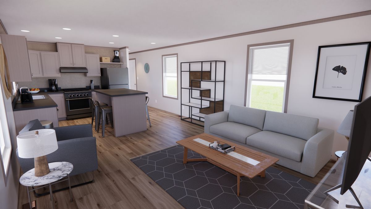 The 7216-4200 ADRENALINE Living Room. This Manufactured Mobile Home features 3 bedrooms and 2 baths.