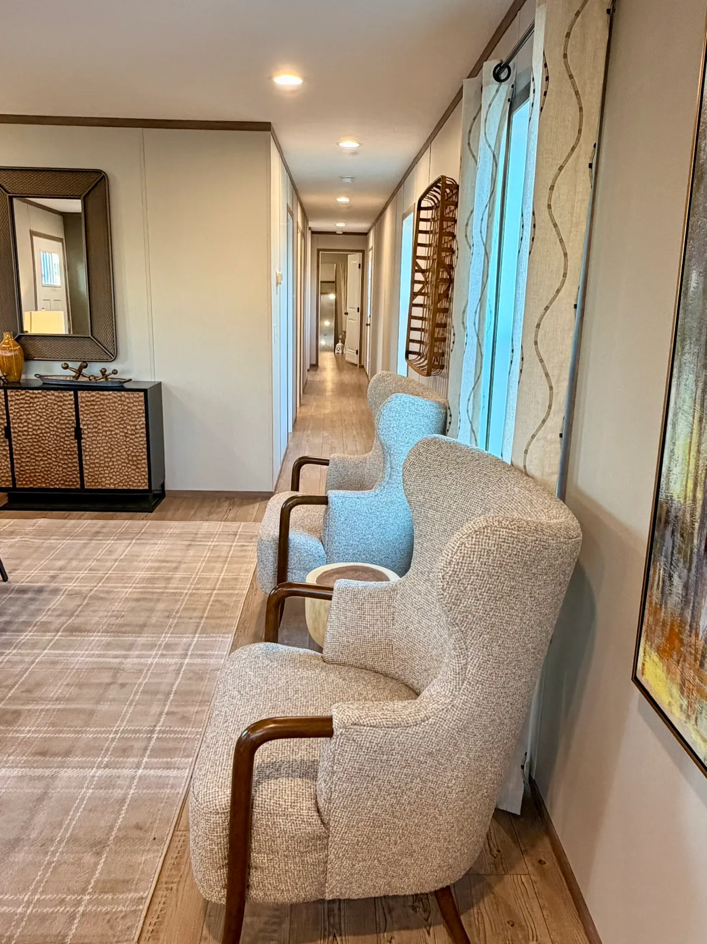 The BERYL Living Room. This Manufactured Mobile Home features 3 bedrooms and 2 baths.