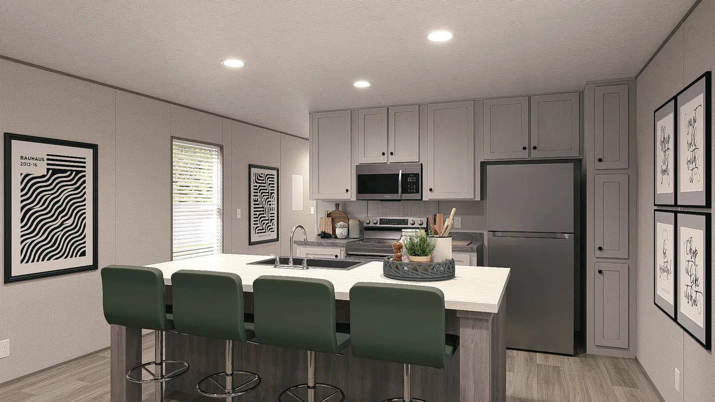 The MAYNARDVILLE CLASSIC 56 Kitchen. This Manufactured Mobile Home features 2 bedrooms and 2 baths.