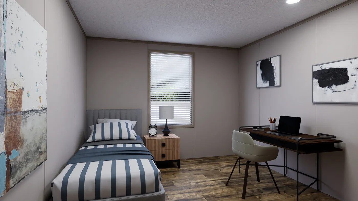 The MOUNTAIN BREEZE 3260 Bedroom. This Manufactured Mobile Home features 3 bedrooms and 2 baths.