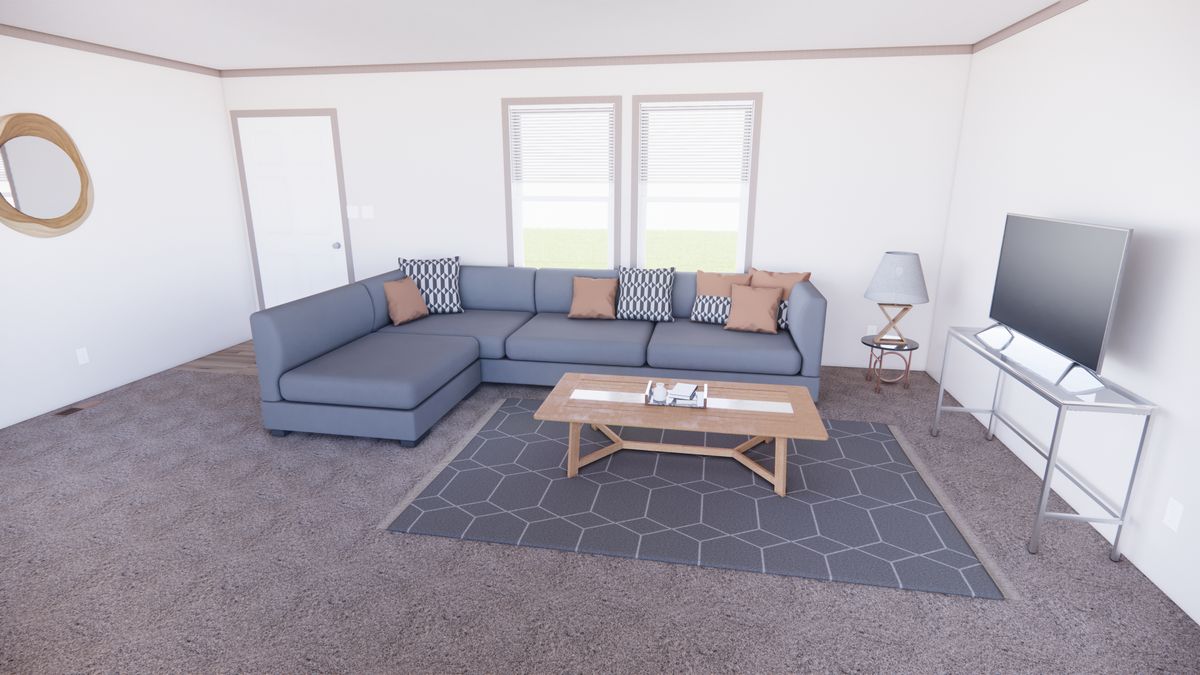 The 5228-E201 ADRENALINE Living Room. This Manufactured Mobile Home features 3 bedrooms and 2 baths.