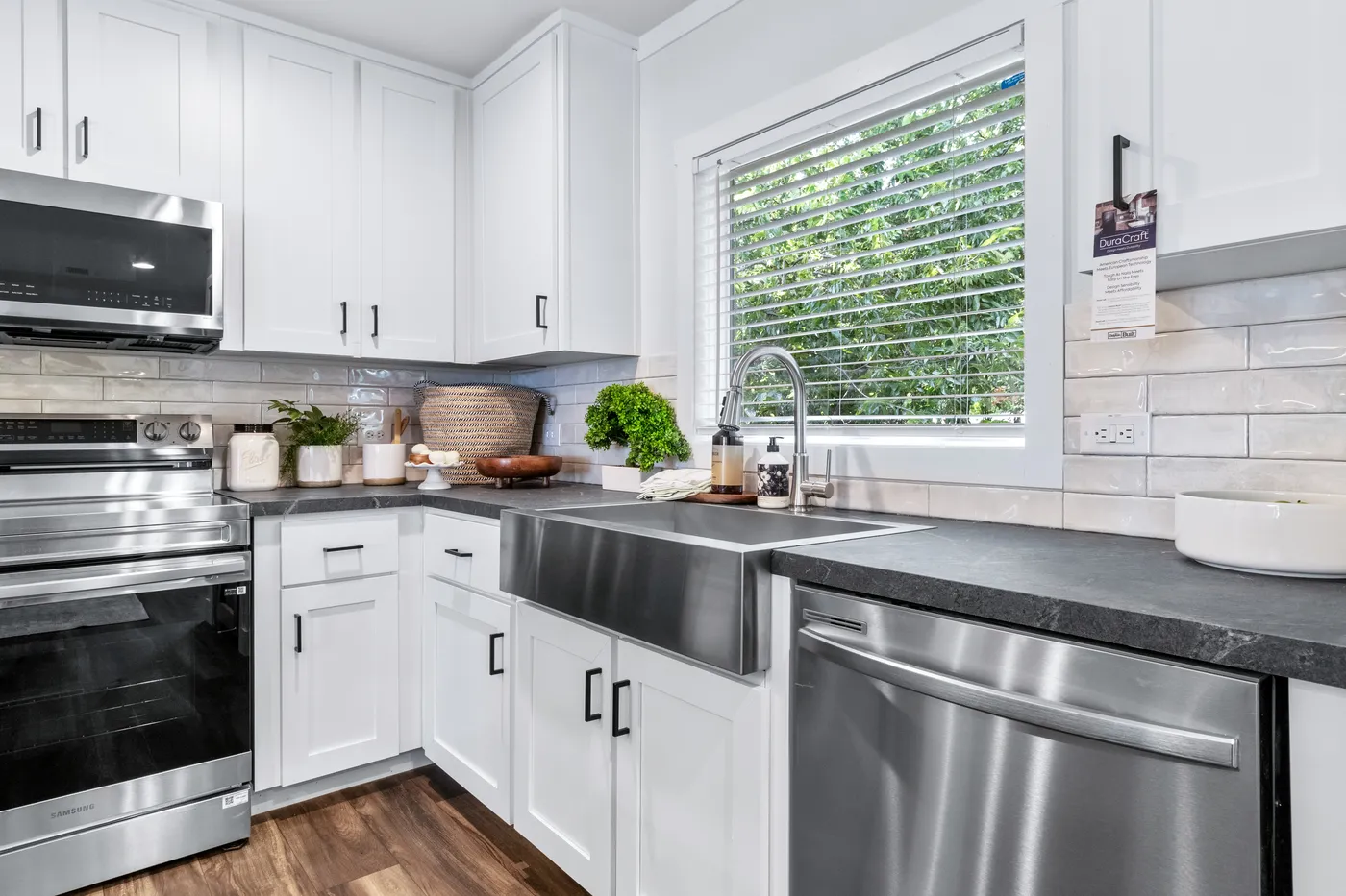 The SAWYER ELITE Kitchen. This Manufactured Mobile Home features 3 bedrooms and 2 baths.