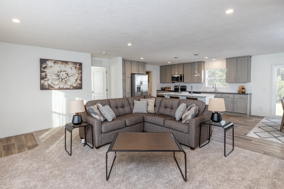 The ROOSEVELT Family Room. This Manufactured Mobile Home features 3 bedrooms and 2 baths.