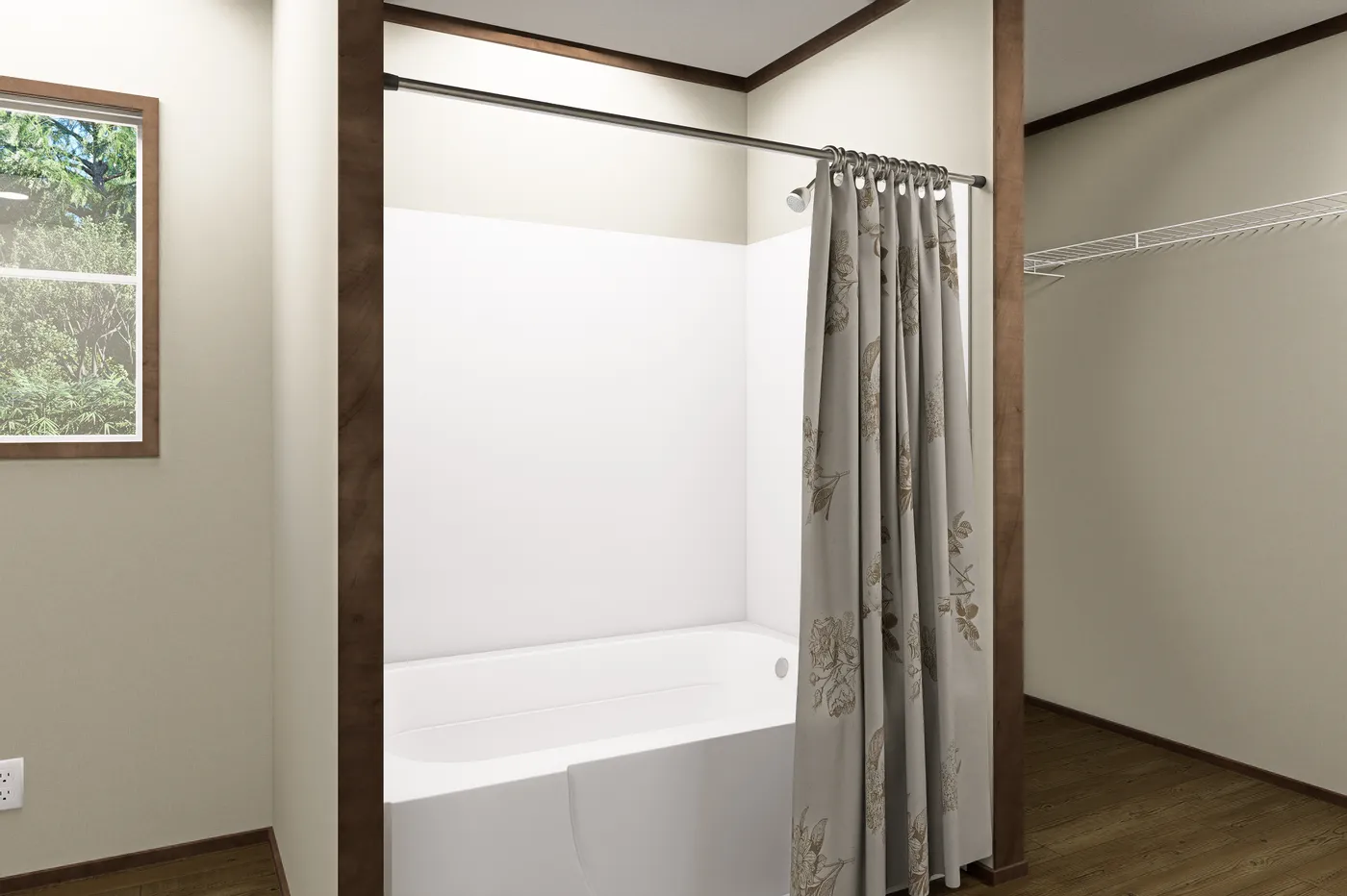 The SNOWCAP Primary Bathroom. This Manufactured Mobile Home features 4 bedrooms and 3 baths.