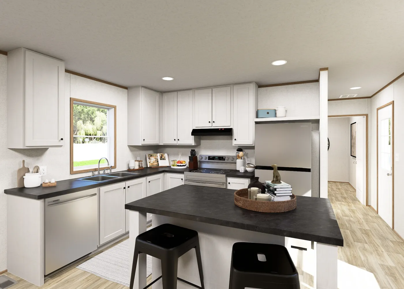 The HORIZON BEACON 16663A Kitchen. This Manufactured Mobile Home features 3 bedrooms and 2 baths.