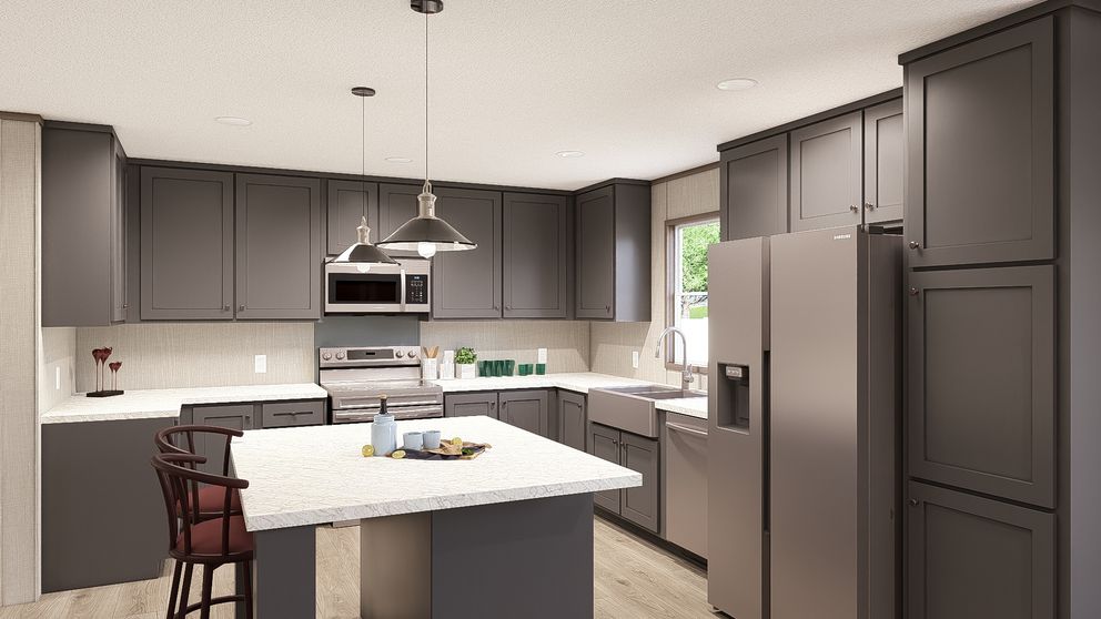 The ULTRA PRO 4 BR 28X68 Kitchen. This Manufactured Mobile Home features 4 bedrooms and 2 baths.
