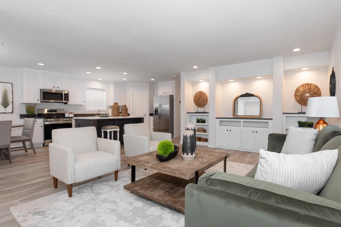 The CENTER ST/5228-MS014-1 SECT Living Room. This Manufactured Mobile Home features 3 bedrooms and 2 baths.