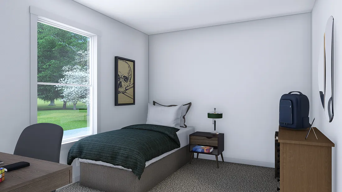 The 2856 LET IT BE Guest Bedroom. This Manufactured Mobile Home features 3 bedrooms and 2 baths.
