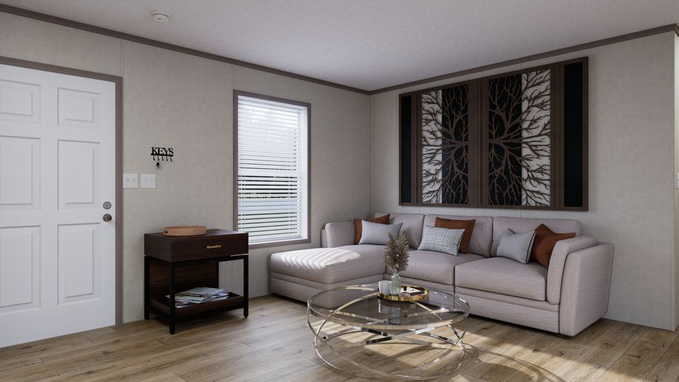 The 7016-CC03 HARBORVIEW 70 Living Room. This Manufactured Mobile Home features 3 bedrooms and 2 baths.