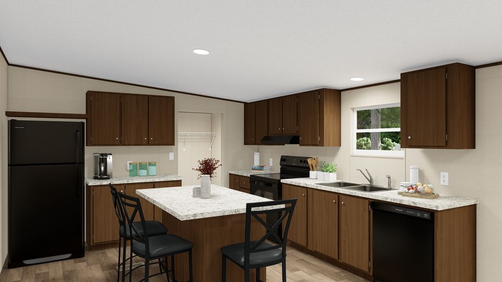 The TRIUMPH Kitchen. This Manufactured Mobile Home features 5 bedrooms and 3 baths.