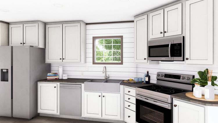 The ULTRA A-PLUS 16X76 Kitchen. This Manufactured Mobile Home features 3 bedrooms and 2 baths.