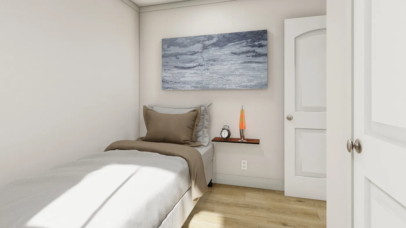 The 1010 "GOOD VIBRATIONS" 6614 Bedroom. This Manufactured Mobile Home features 3 bedrooms and 2 baths.