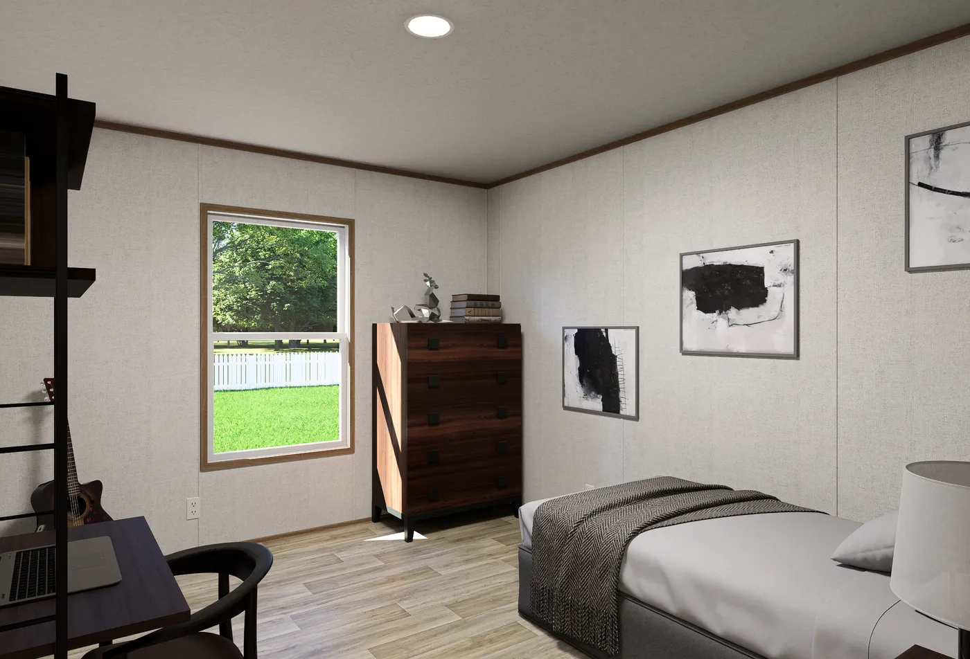 The ELEMENT Guest Bedroom. This Manufactured Mobile Home features 3 bedrooms and 2 baths.