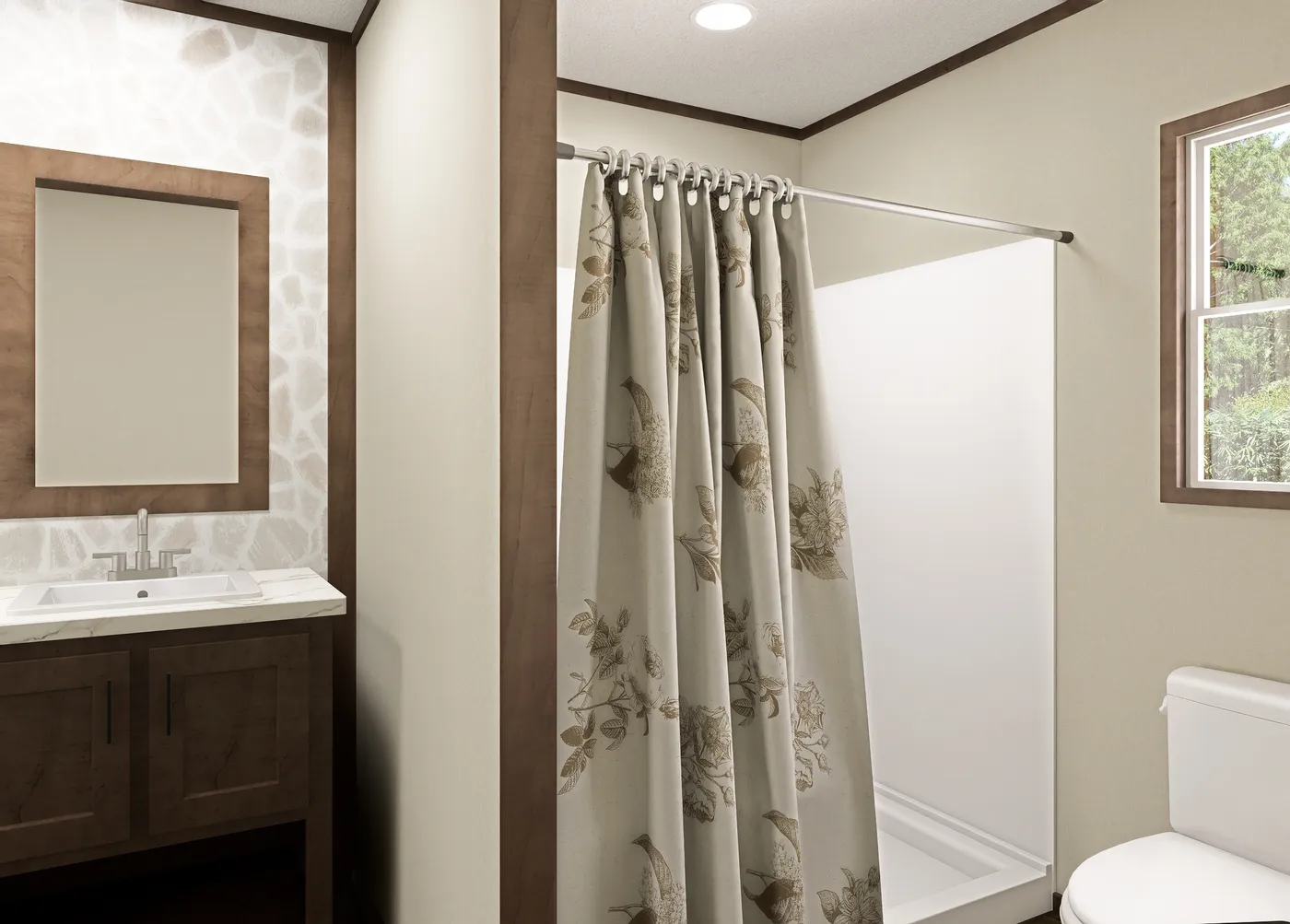 The DESOTO Guest Bathroom. This Manufactured Mobile Home features 3 bedrooms and 2 baths.