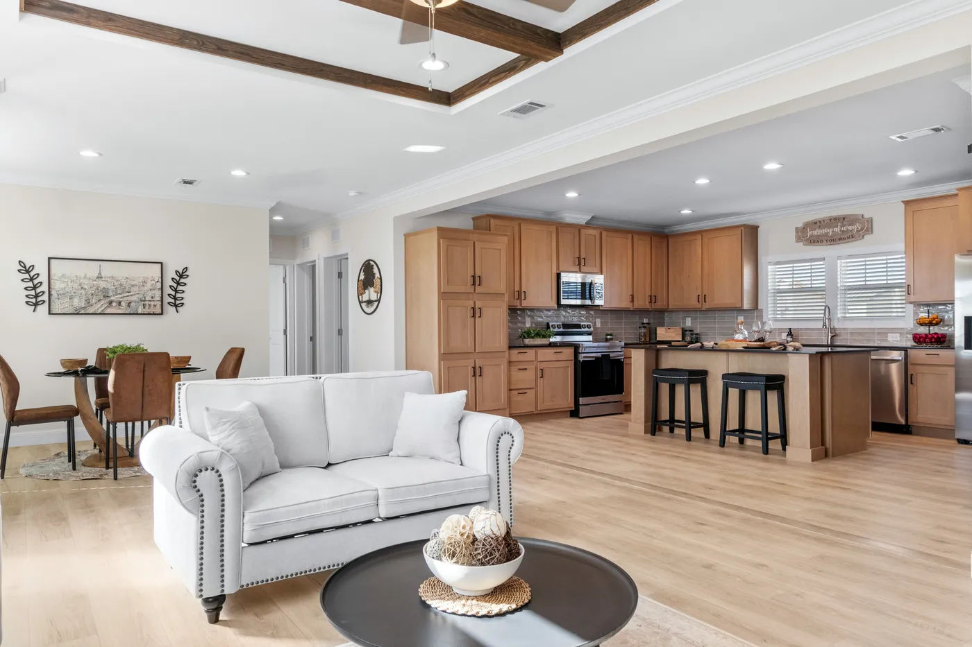 The THE DURANGO Living Room. This Manufactured Mobile Home features 3 bedrooms and 2 baths.