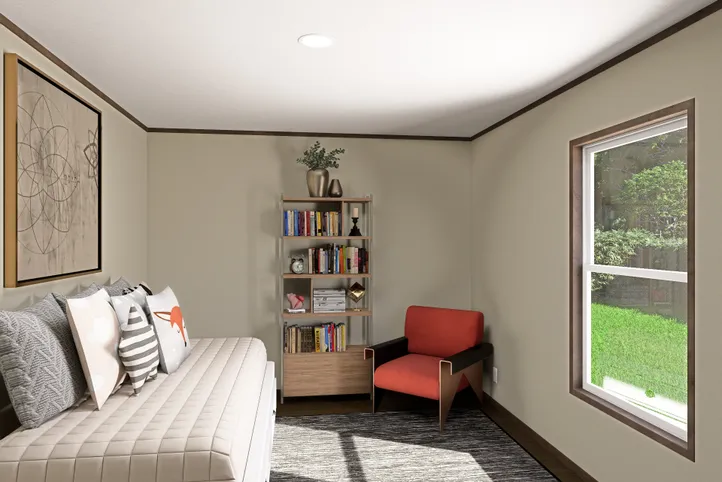 The EVEREST Guest Bedroom. This Manufactured Mobile Home features 4 bedrooms and 2 baths.