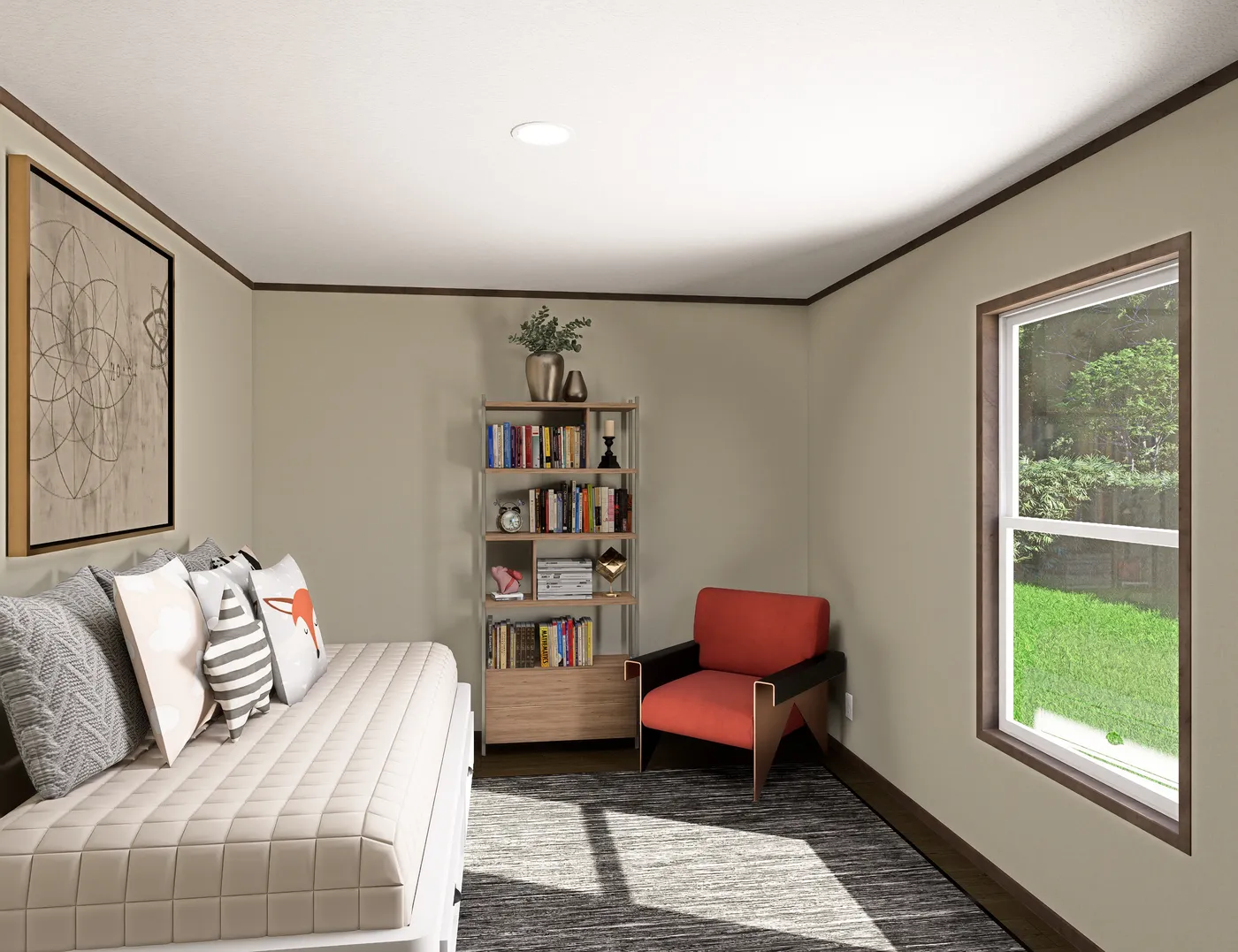 The EVEREST Guest Bedroom. This Manufactured Mobile Home features 4 bedrooms and 2 baths.