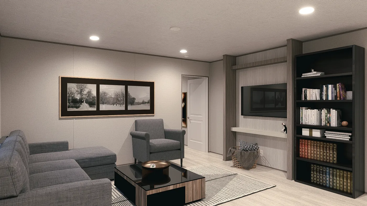 The MAYNARDVILLE CLASSIC 72 Living Room. This Manufactured Mobile Home features 3 bedrooms and 2 baths.