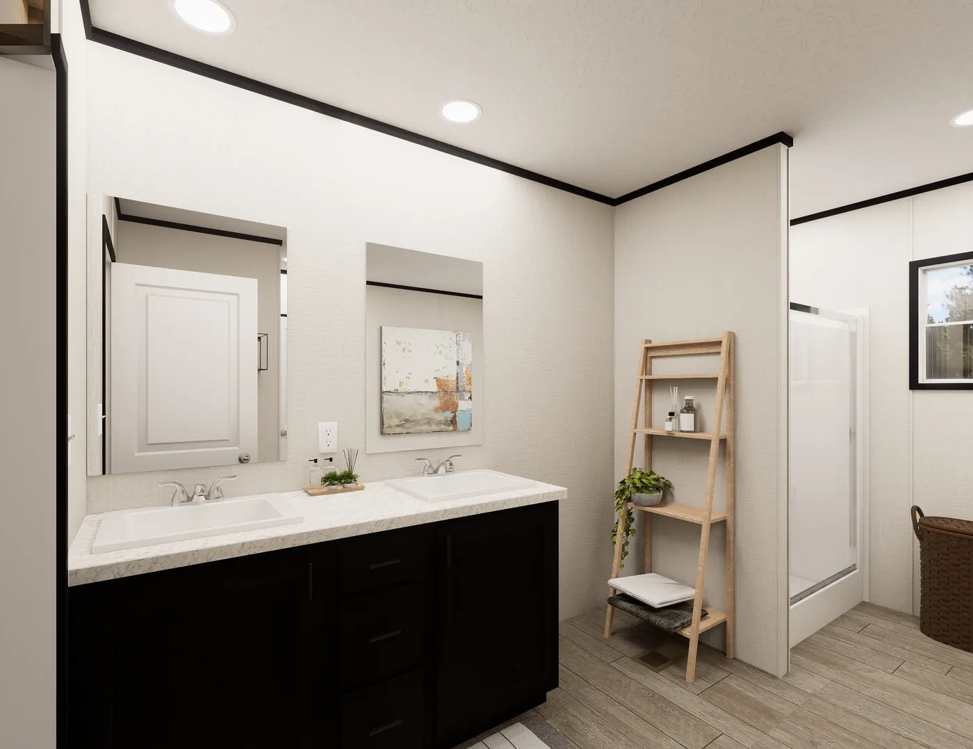 The ULTRA FLEX HERCULES 28X68 3BR Primary Bathroom. This Manufactured Mobile Home features 3 bedrooms and 2 baths.