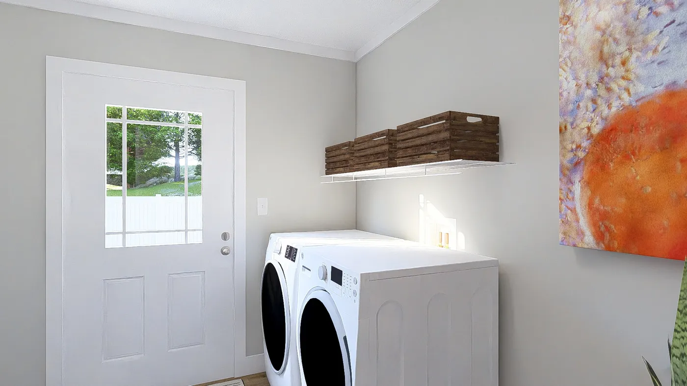 The THE BREEZE 64 Utility Room. This Manufactured Mobile Home features 4 bedrooms and 2 baths.