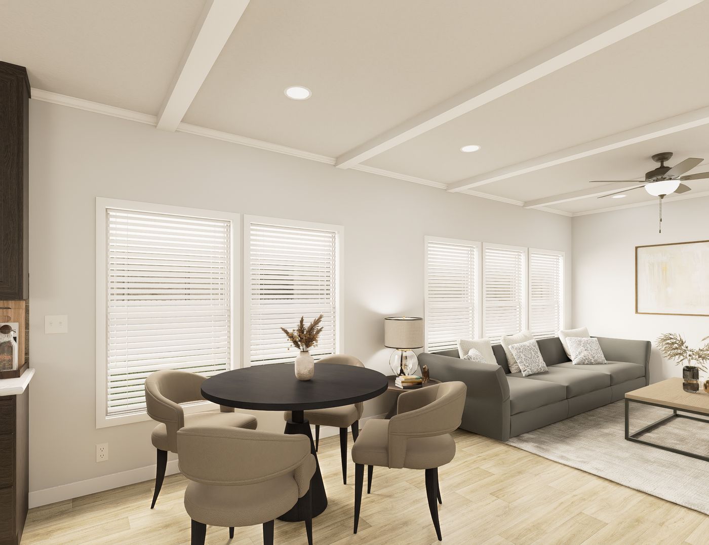 The THE ELITE 52 Dining Area. This Manufactured Mobile Home features 3 bedrooms and 2 baths.