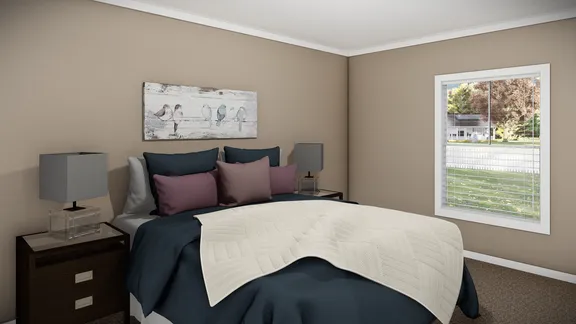 The THE BRYANT Guest Bedroom. This Manufactured Mobile Home features 4 bedrooms and 2 baths.
