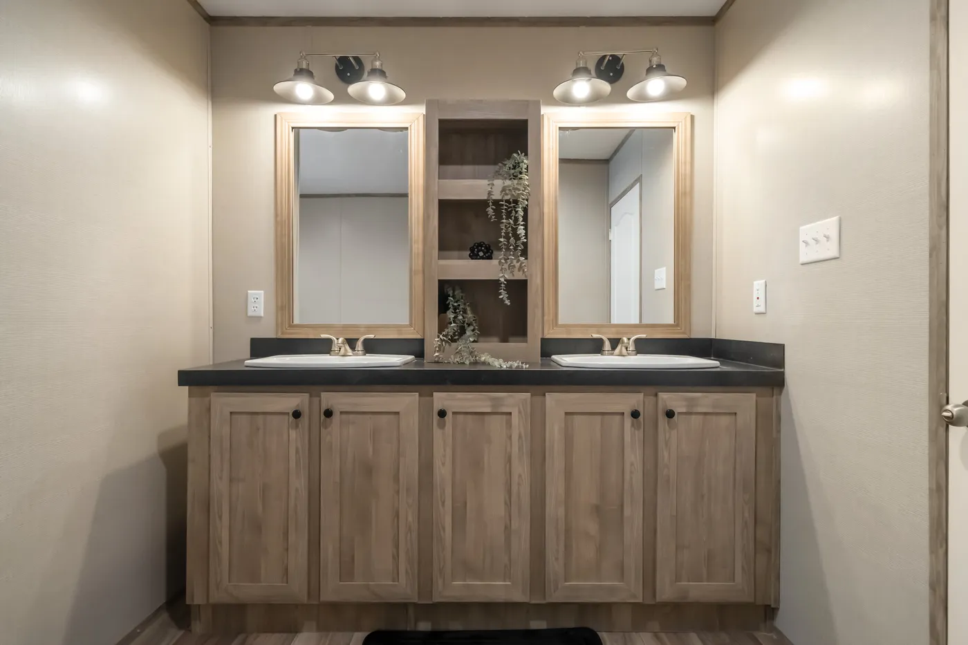 The TRADITION 72 Primary Bathroom. This Manufactured Mobile Home features 3 bedrooms and 2 baths.