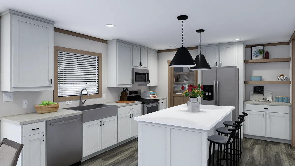 The ANGELINA Kitchen. This Manufactured Mobile Home features 4 bedrooms and 2 baths.