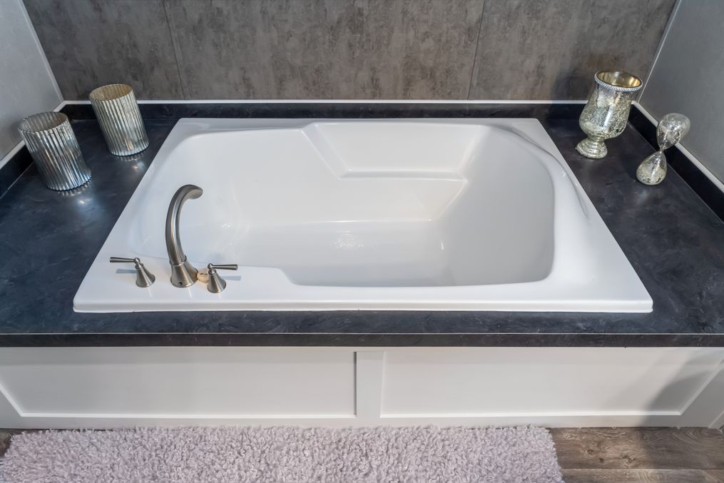The TRADITION 48 Primary Bathroom. This Manufactured Mobile Home features 3 bedrooms and 2 baths.