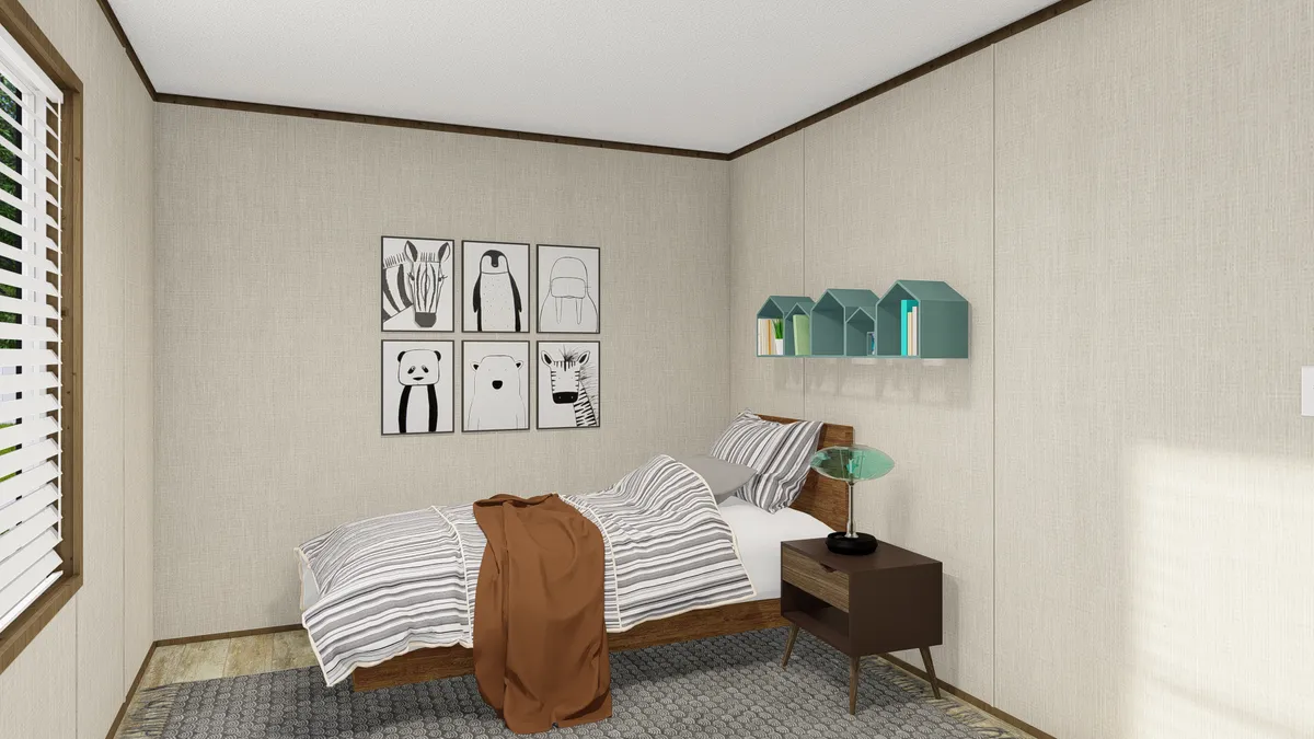The GRAND LIVING 64 Bedroom. This Manufactured Mobile Home features 3 bedrooms and 2 baths.