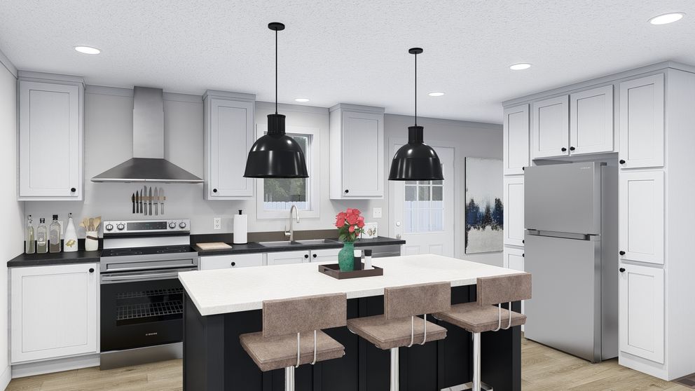 The HEY JUDE Kitchen. This Manufactured Mobile Home features 4 bedrooms and 2 baths.