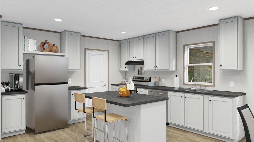 The ASPIRE Kitchen. This Manufactured Mobile Home features 3 bedrooms and 2 baths.