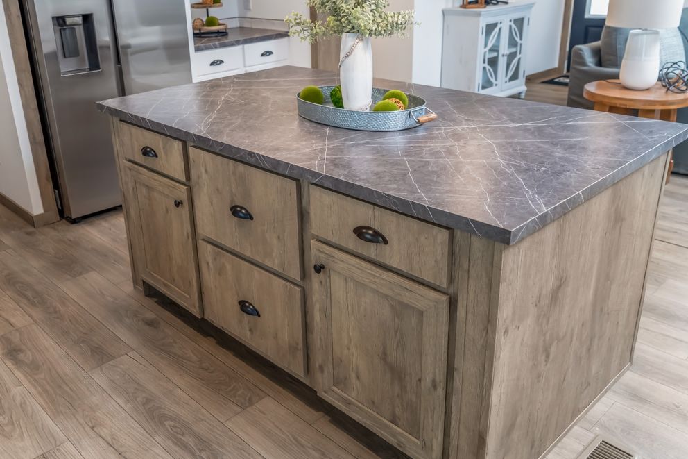 The THE LIZZIE Kitchen. This Manufactured Mobile Home features 3 bedrooms and 2 baths.