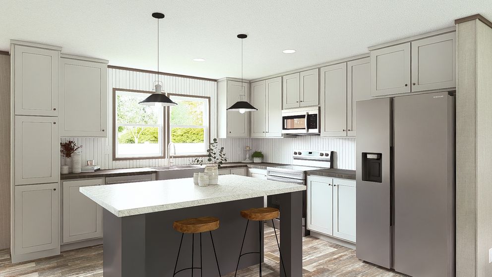 The ULTRA BREEZE 28X52 Kitchen. This Manufactured Mobile Home features 3 bedrooms and 2 baths.