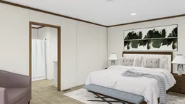 The SENSATION Primary Bedroom. This Manufactured Mobile Home features 3 bedrooms and 2 baths.