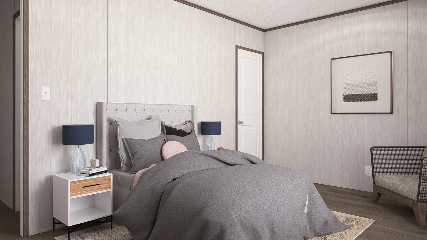 The LEGEND ANNIVERSARY 16X76 Guest Bedroom. This Manufactured Mobile Home features 3 bedrooms and 2 baths.