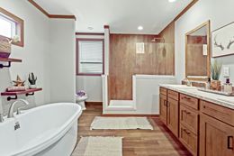 The THE DURANGO Master Bathroom. This Manufactured Mobile Home features 3 bedrooms and 2 baths.