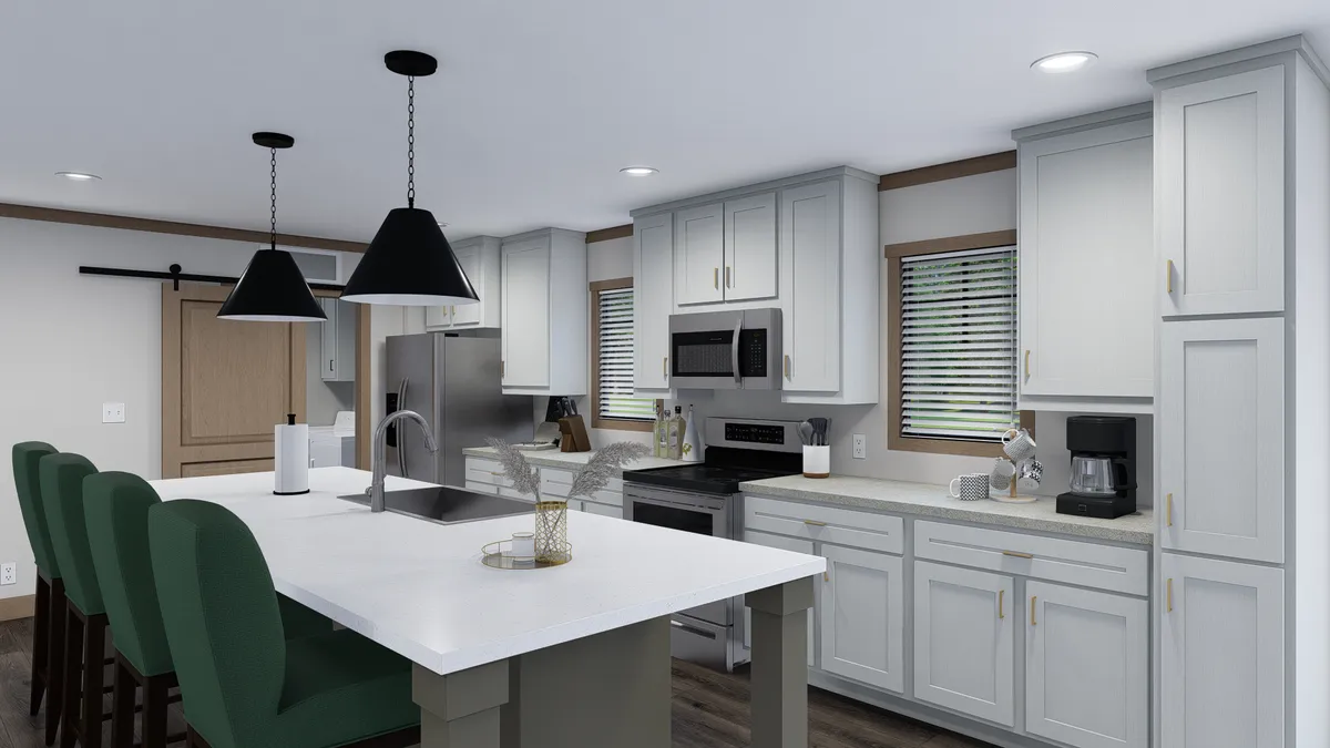 The ISABELLA Kitchen. This Manufactured Mobile Home features 3 bedrooms and 2 baths.