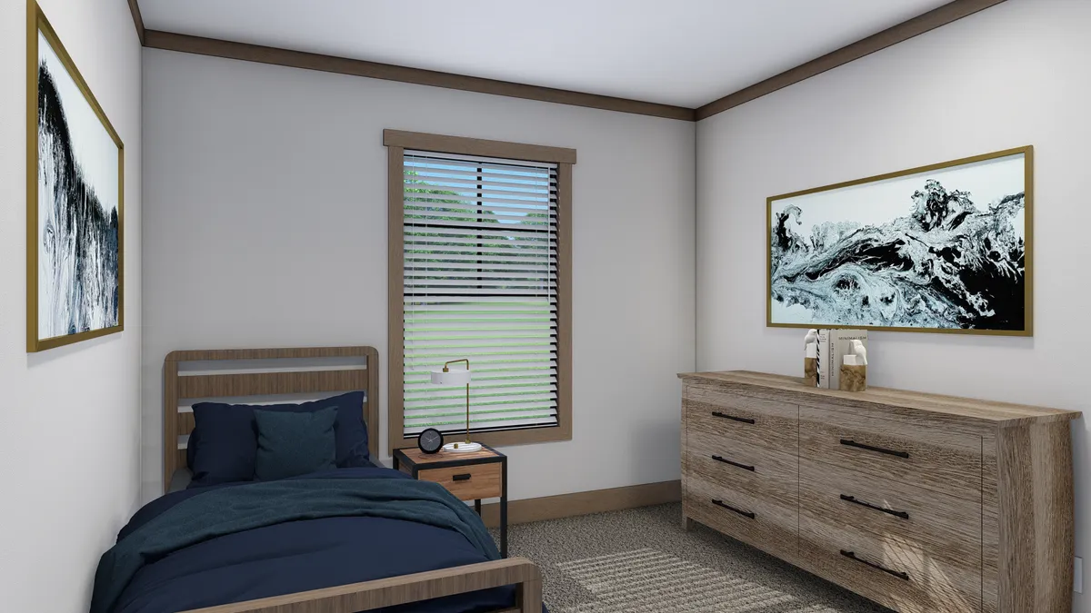 The ISABELLA Bedroom. This Manufactured Mobile Home features 3 bedrooms and 2 baths.