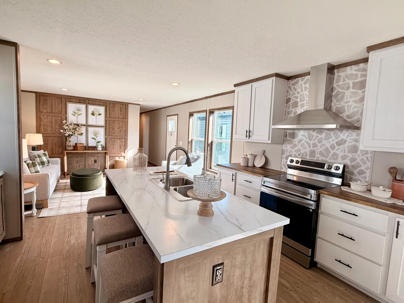 The HUDSON Kitchen. This Manufactured Mobile Home features 3 bedrooms and 2 baths.