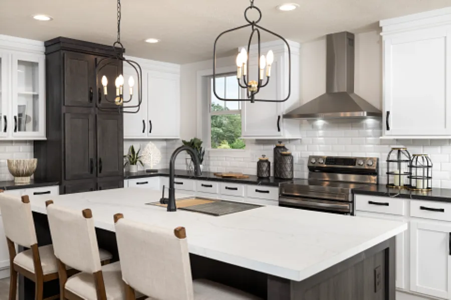 The STRATFORD PL 6630-MS062 SECT Kitchen. This Manufactured Mobile Home features 3 bedrooms and 2 baths.