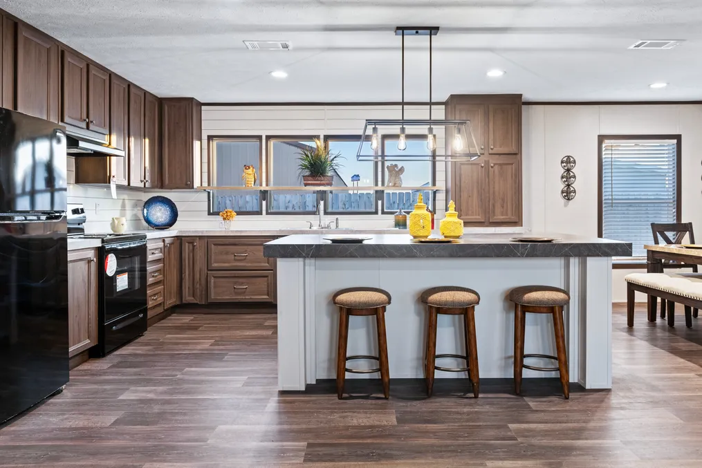 The HERCULES Kitchen. This Manufactured Mobile Home features 4 bedrooms and 2 baths.