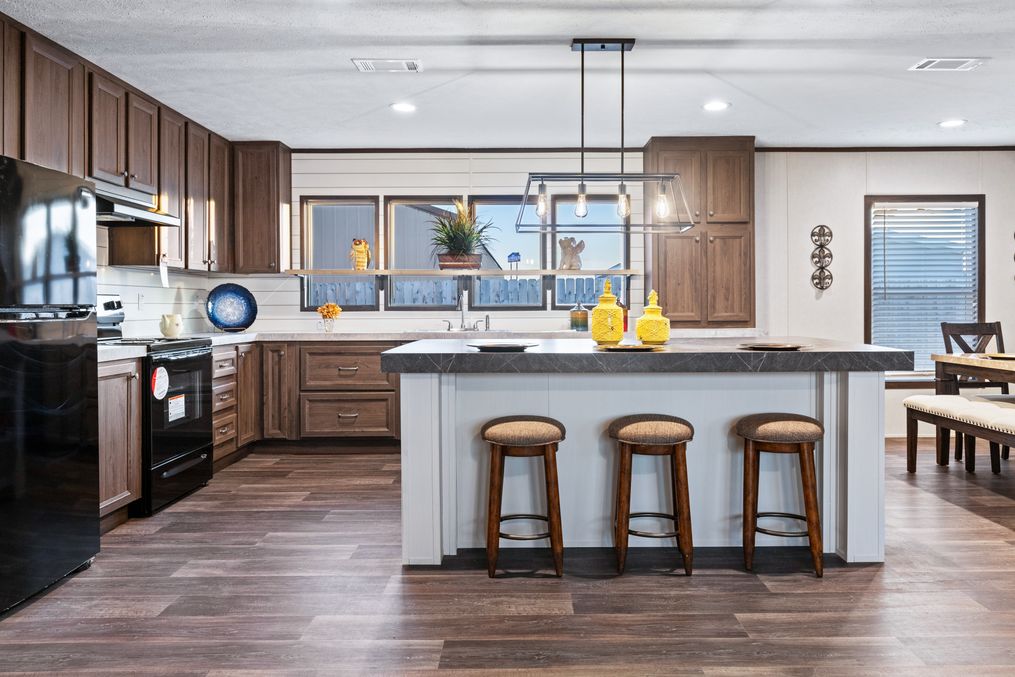 The HERCULES Kitchen. This Manufactured Mobile Home features 4 bedrooms and 2 baths.
