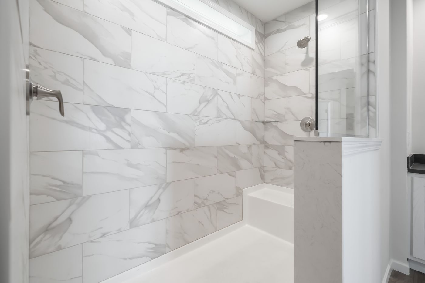 The 3533 THE BROOK MOD Primary Bathroom. This Modular Home features 3 bedrooms and 2 baths.