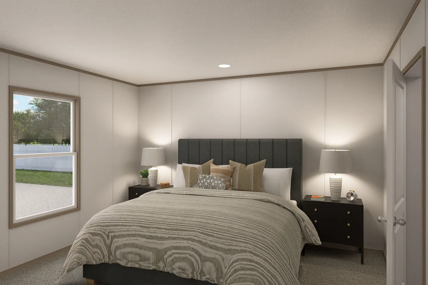 The THE EAGLE 48 Primary Bedroom. This Manufactured Mobile Home features 3 bedrooms and 2 baths.